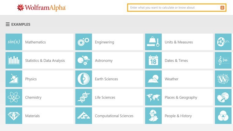 Wolfram Alpha - Screenshot