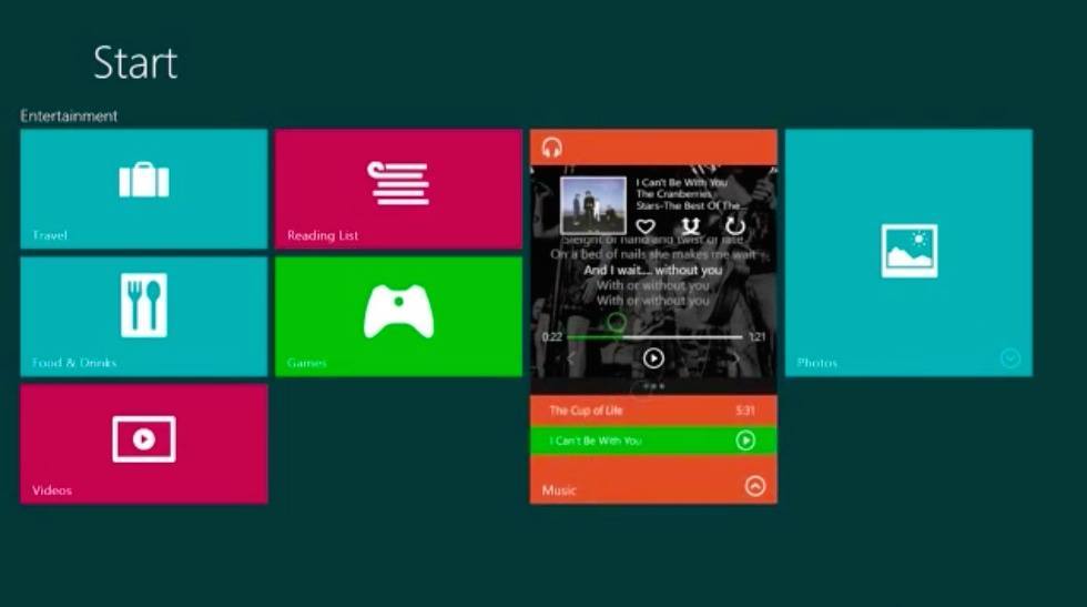 Windows interaktive Live-Tiles Microsoft Research Musik