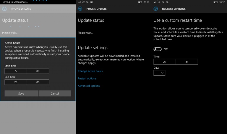 Windows 10 Mobile Windows Update UI Design
