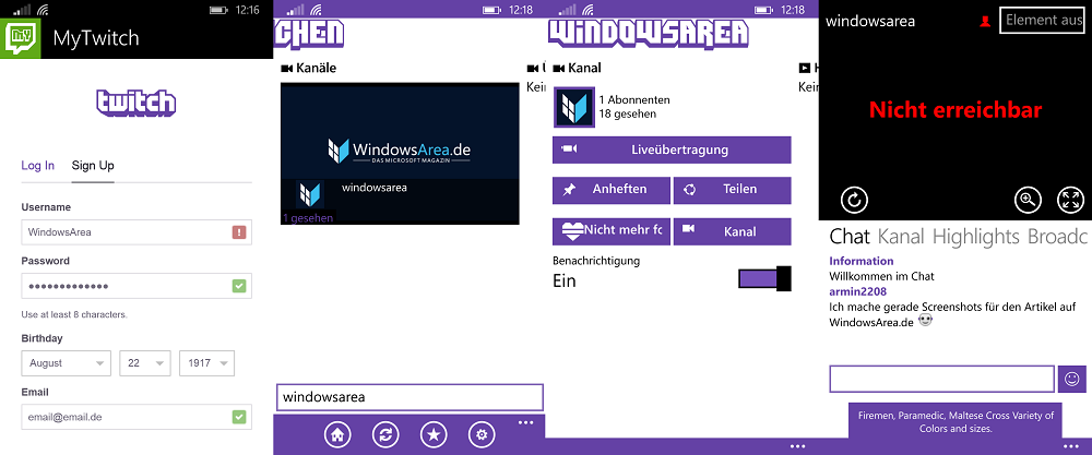 MyTwitch WindowsArea Twitch folgen Anleitung App