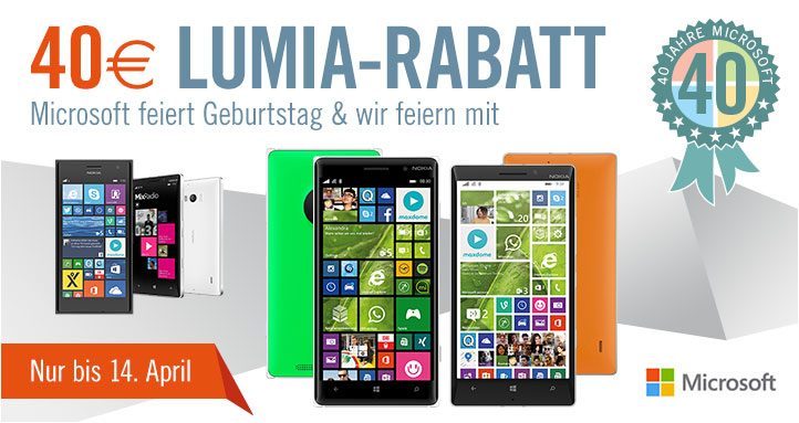 Lumia Rabatt Cyberport 40 Jahre Microsoft