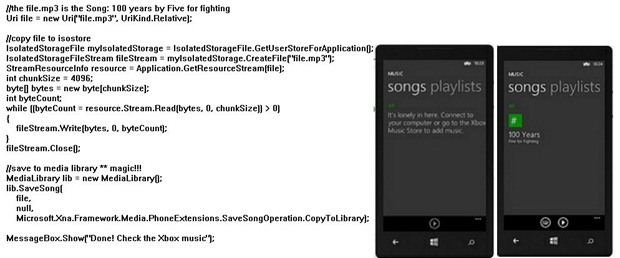 Windows Phone 8 - API ermöglicht das Speichern von Musiktiteln im Music Hub