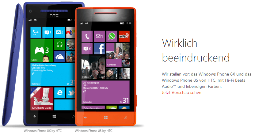Microsoft zeigt überarbeitete Windows Phone Homepage mit HTC 8X/S als Vorzeige-Gerät