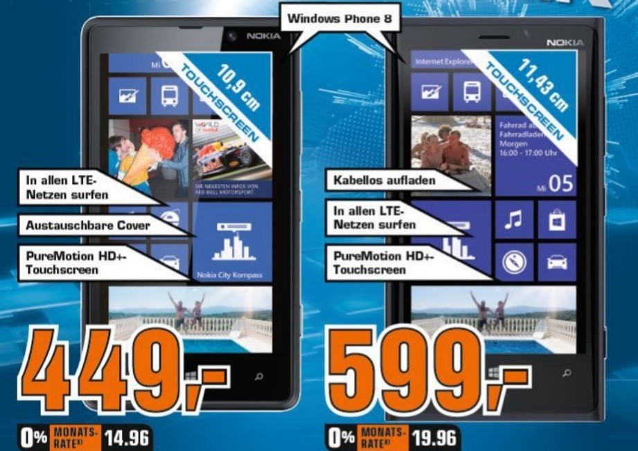 Nokia Lumia 820/920 im Saturn-Prospekt gelistet