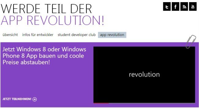 Jetzt teilnehmen: Windows 8 und Windows Phone 8 App Revolution (Dezember 2012)