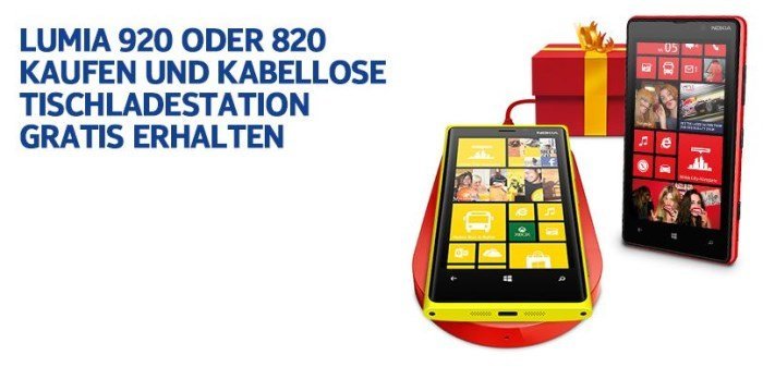 Nokia Lumia 920/820 kaufen und kabellose Tischladestation gratis erhalten