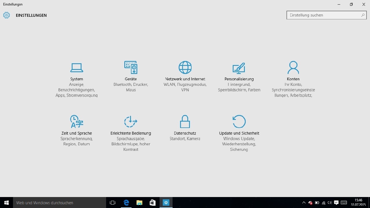 Windows 10 Desktop Einstellungen