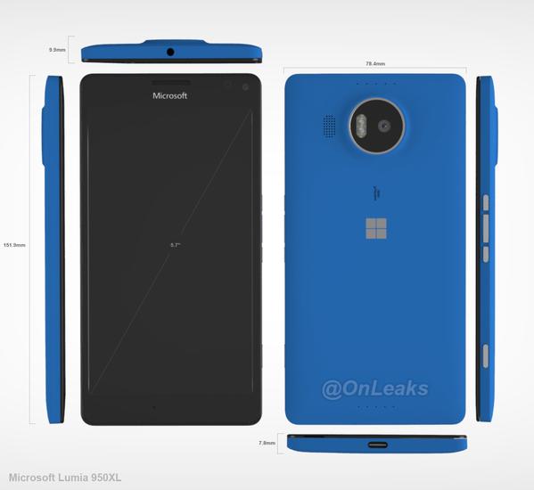 Microsoft Lumia 950 XL Onleaks