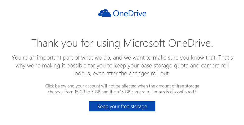 OneDrive Free Storage