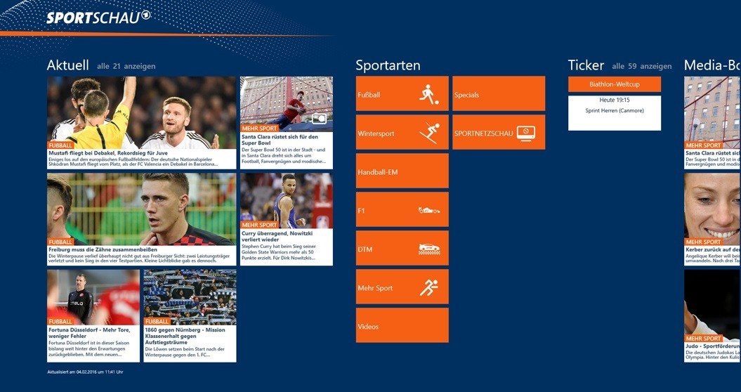 Die Sportschau als Universal-App erhältlich
