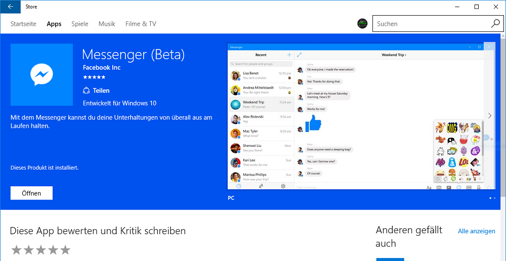 Facebook Messenger (Beta) erscheint für Windows 10 Mobile