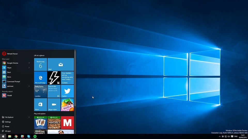 Windows 10 Build 14316