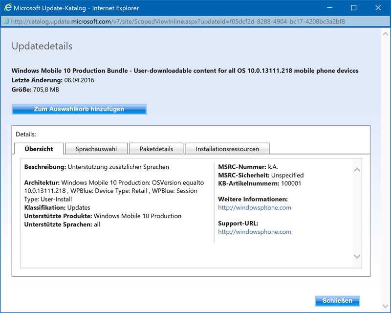 Windows 10 Mobile 10586.218
