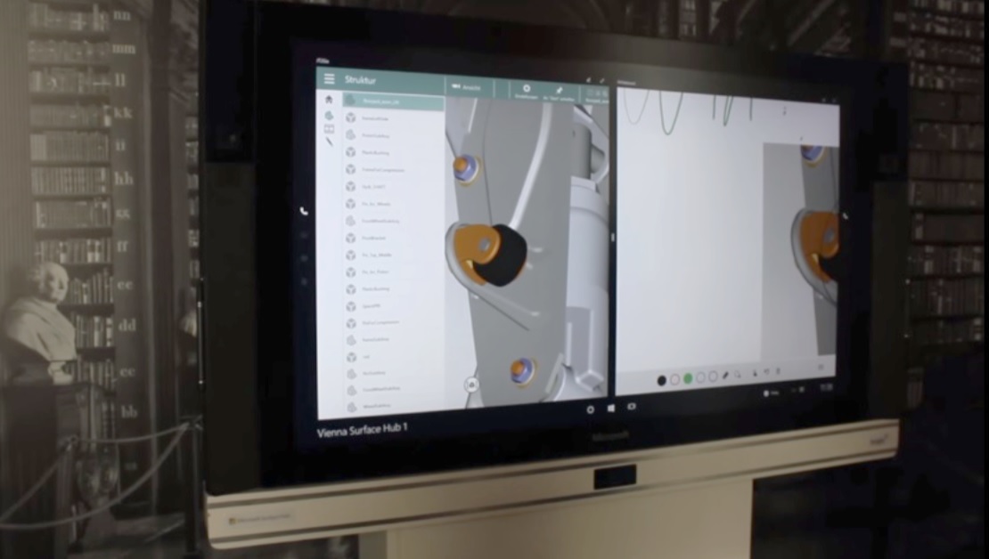 Surface Hub als "Screeny McScreenface" bei Talkshow im Einsatz