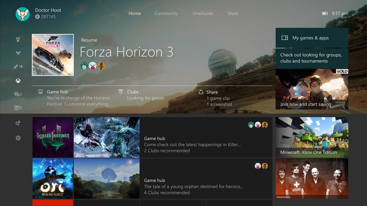 Xbox Insider im Preview Ring 3 erhalten erste Creators Update-Build