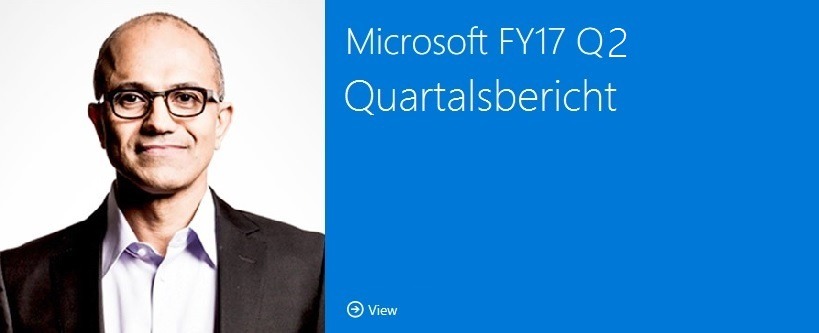 Microsoft Q2 FY2017: Cloud wird zum dritten Standbein