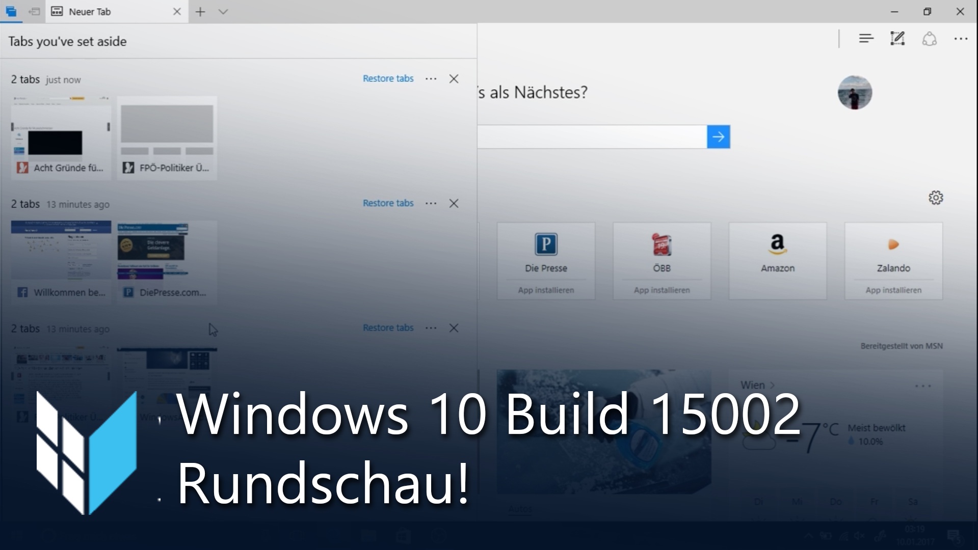 Windows 10 Build 15002: Video-Rundschau mit den neuen Funktionen