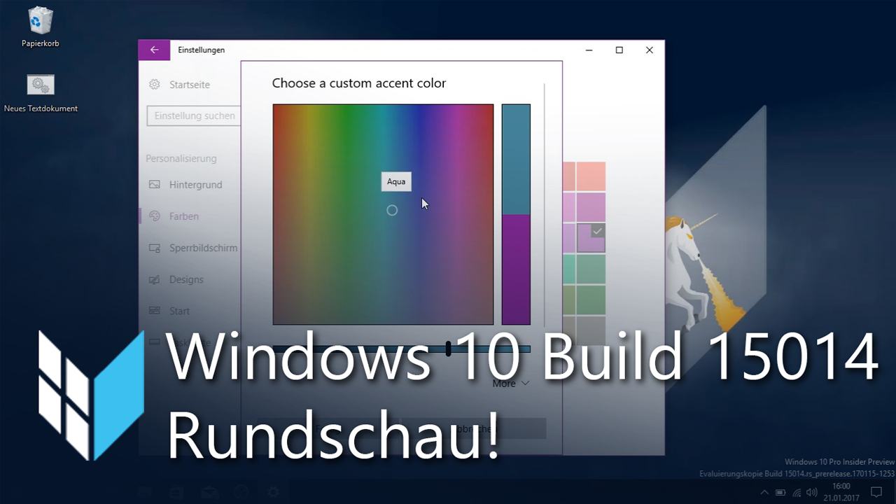 Windows 10 Build 15014: Video-Rundschau mit den neuen Funktionen