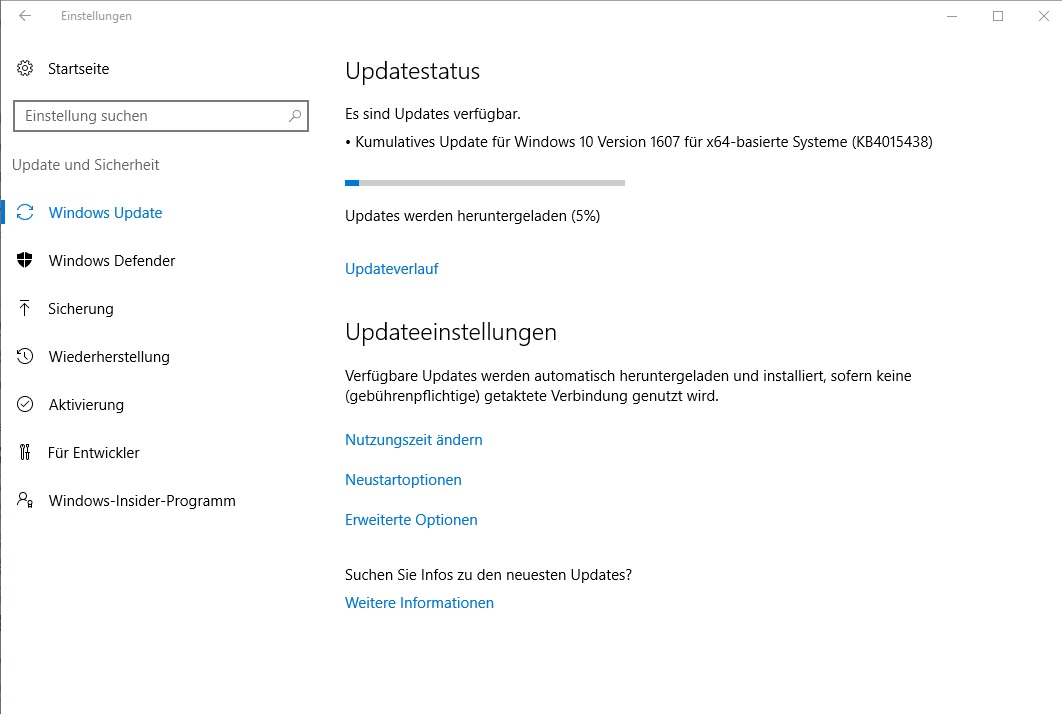 KB4015438: Windows 10 Build 14393.969 wird ausgerollt
