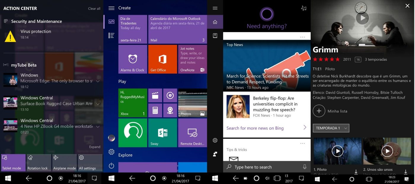 CShell: Angebliche Screenshots zeigen Smartphone-Modus von Windows 10