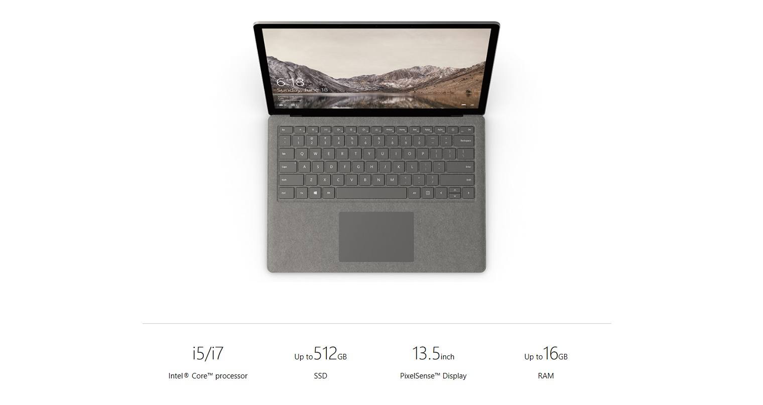 Microsoft Surface Laptop - Hier sind die Spezifikationen