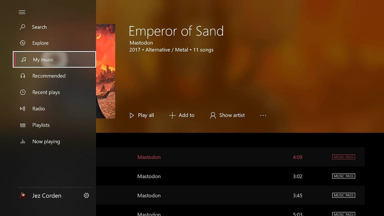Groove Music auf der Xbox One bekommt Fluent Design-Elemente