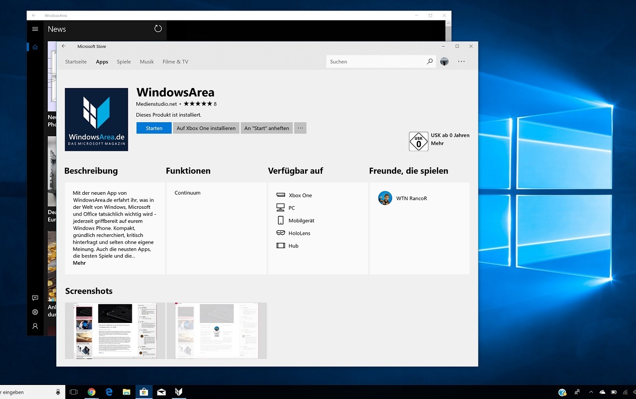 Microsoft Store-App unter Windows 10 erhält kleineres Update