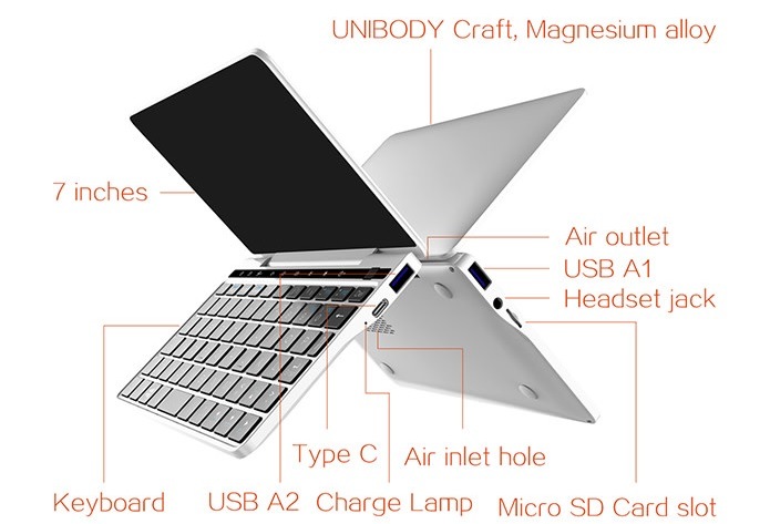GPD Pocket 2: Mini-Laptop mit Windows 10 startet Crowdfunding