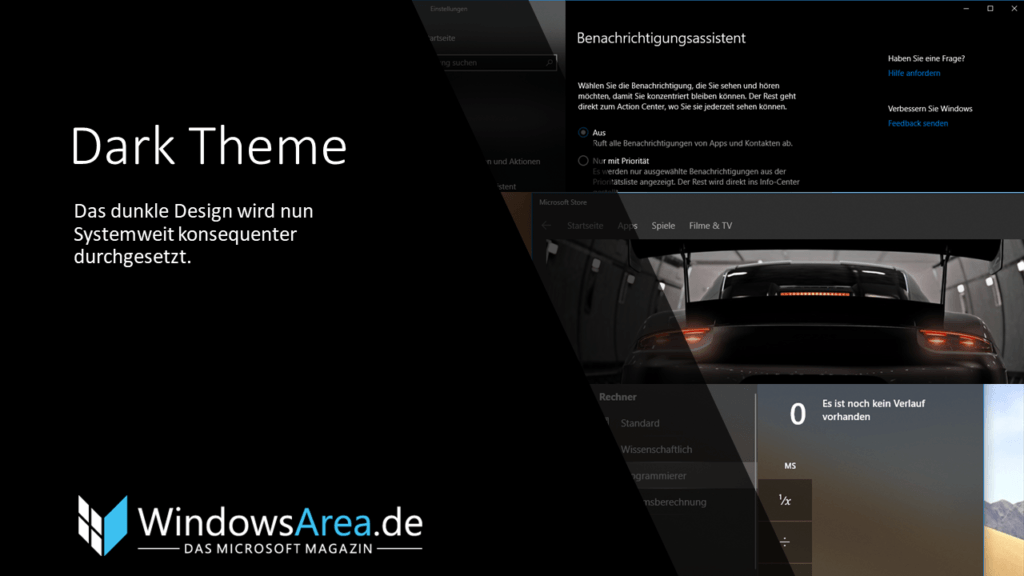 Windows 10 Oktober Update Dark Theme. Das dunkle Design wird nun Systemweit konsequenter durchgesetzt.