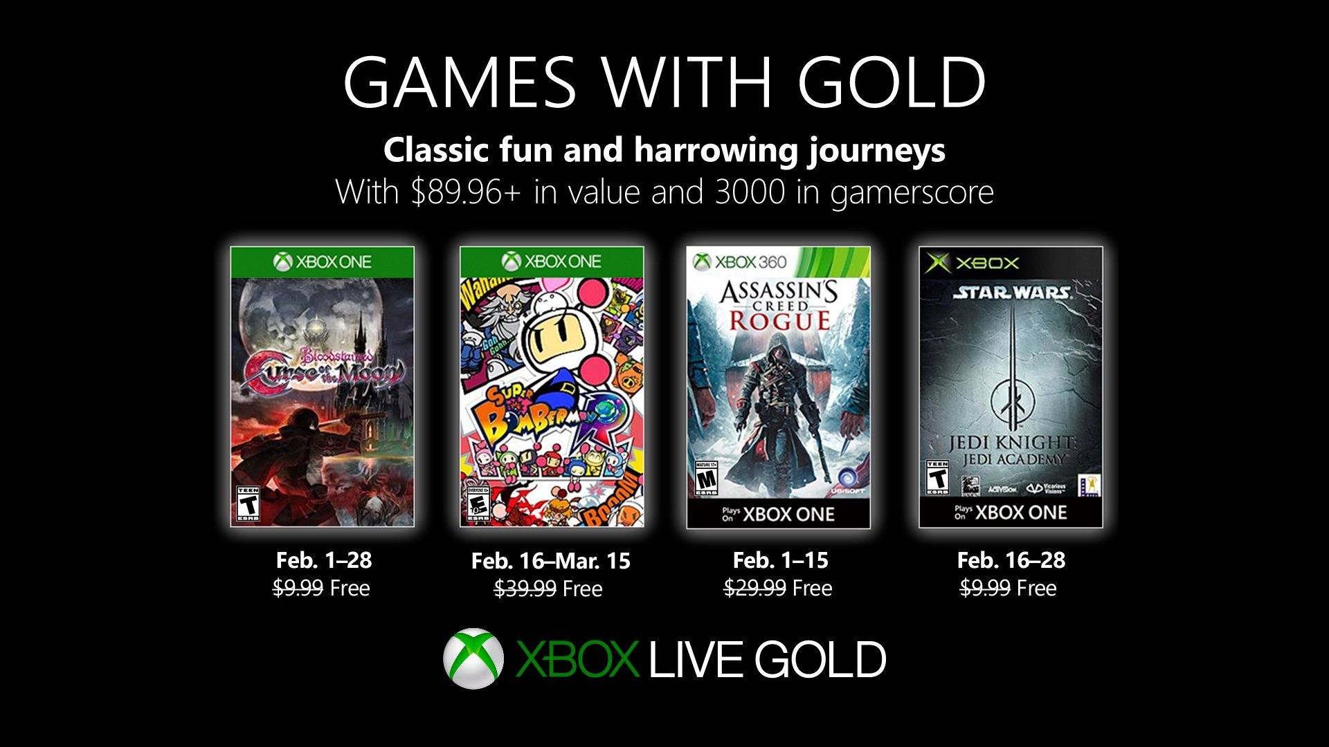 Xbox Games with Gold: Gratis Spiele im Februar 2019