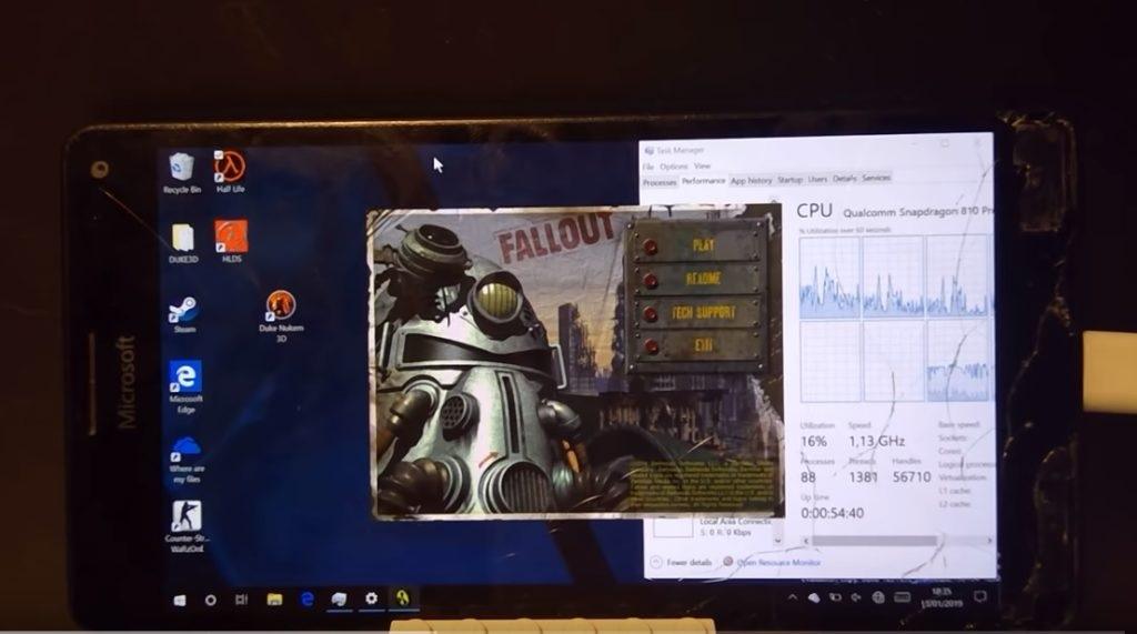 Entwickler spielt Fallout auf Lumia 950 XL mit Windows 10 ARM