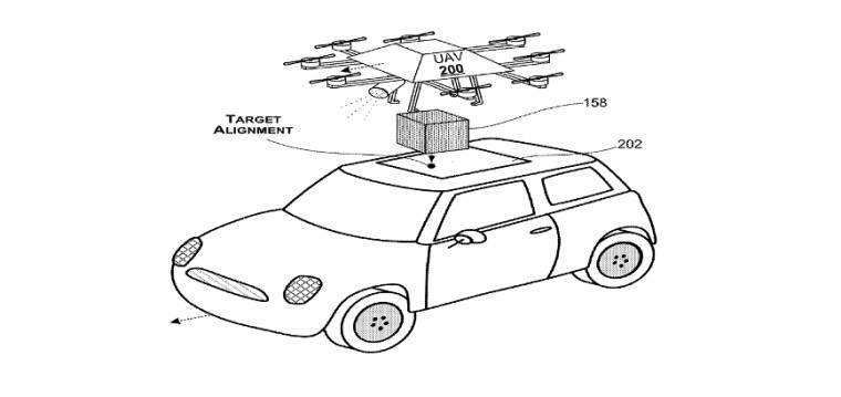 Microsoft-Patent beschreibt Drohnen-Lieferung an fahrende Autos