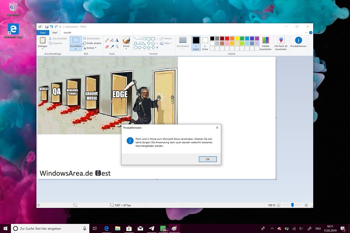 Microsoft Paint bleibt vorerst Teil von Windows 10