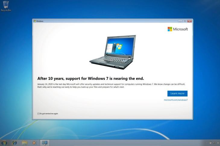 Windows 7 Pro: Microsoft schickt Benachrichtigungen über Support-Deadline