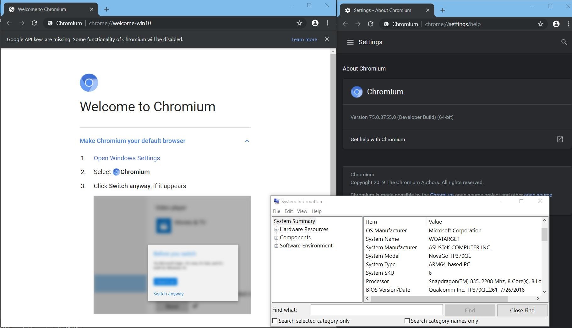 Chromium für Windows 10 ARM wurde erfolgreich kompiliert