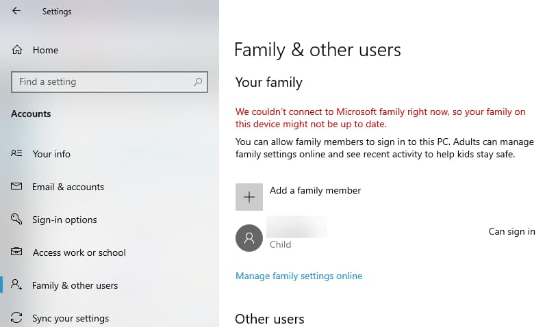 Windows 10 Mai 2019 Update macht Probleme mit Microsoft Familie