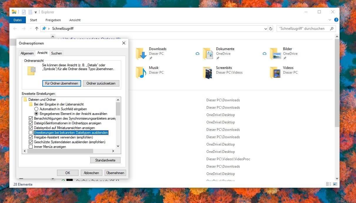 Anleitung: Windows 10 Dateiendungen anzeigen im Windows Explorer