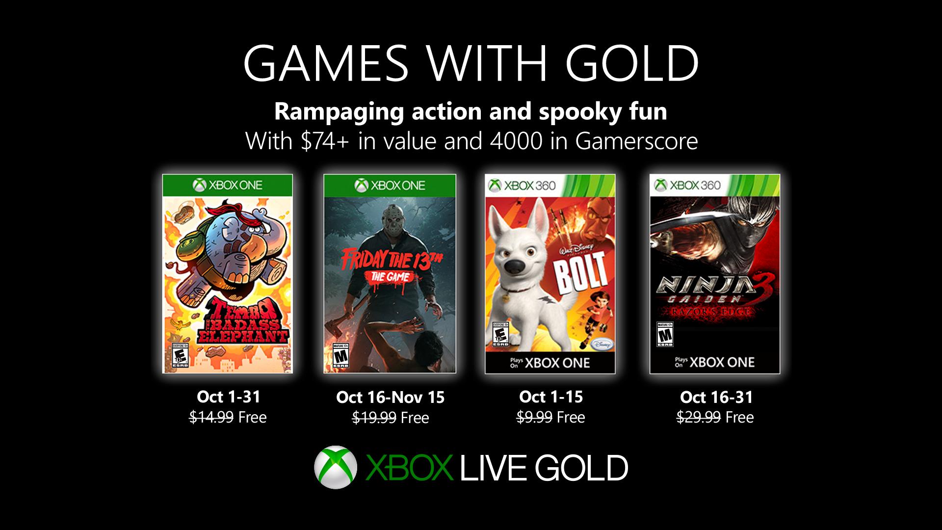 Xbox Games with Gold: Gratis Spiele im Oktober 2019