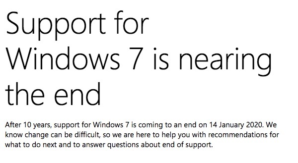 Windows 7: Microsoft sendet neue Benachrichtigungen zum Support-Ende