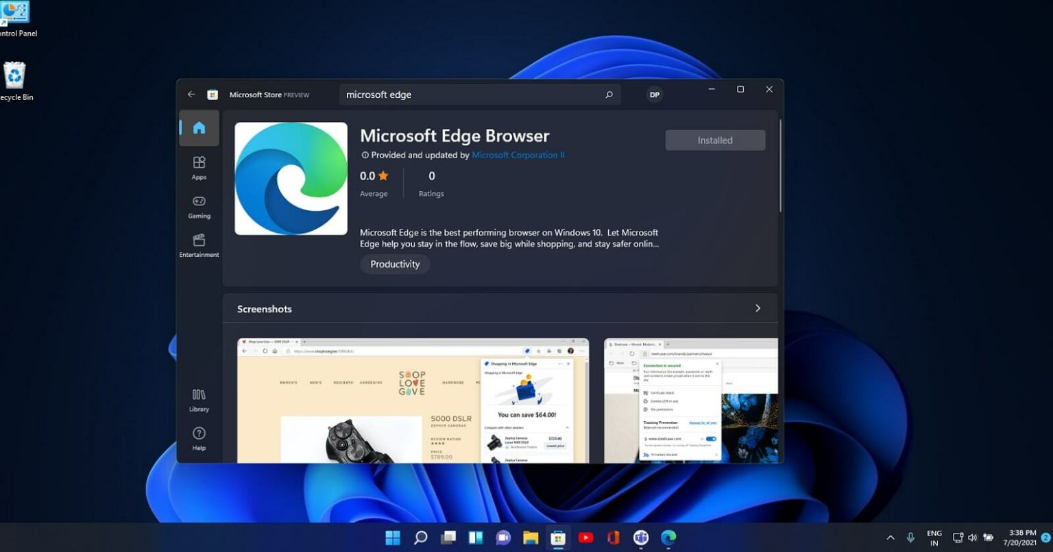 Microsoft Edge kommt in den Windows 11 Store