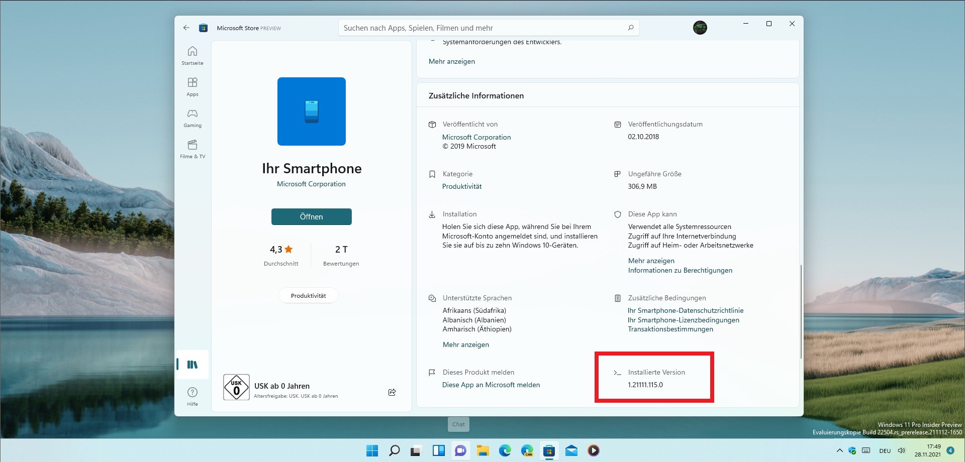 Microsoft Store zeigt bald die installierte Versionsnummer von Apps an