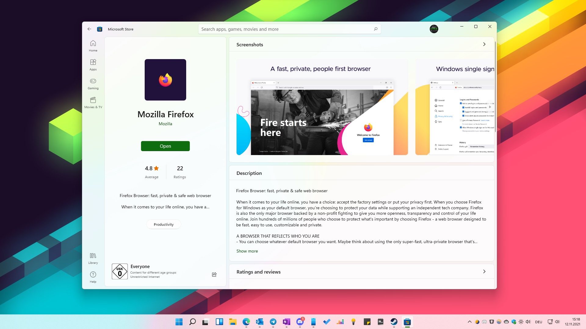 Mozilla Firefox jetzt im Microsoft Store als App-Paket