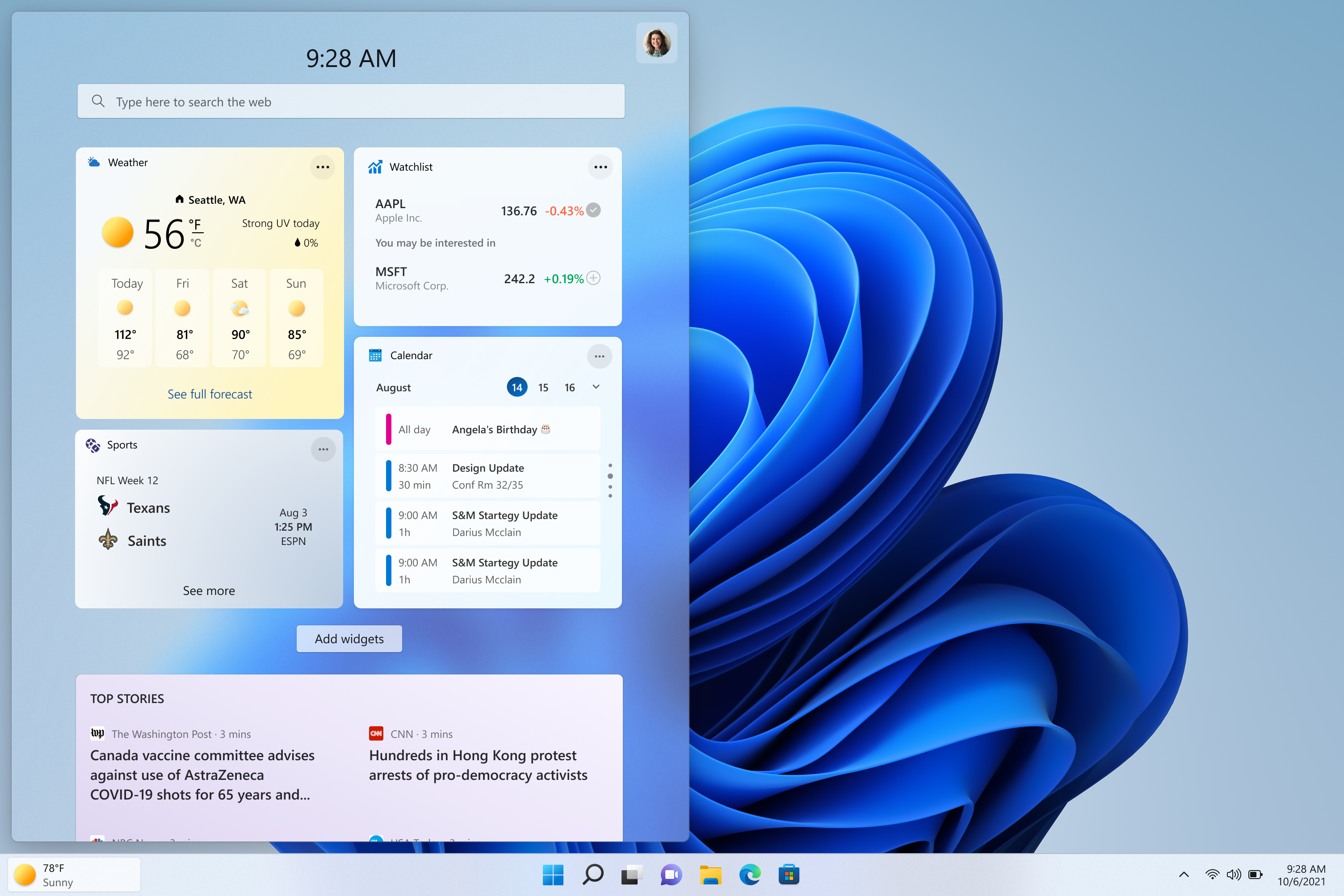 Windows 11: Wetter-Widget kehrt in die Taskleiste zurück