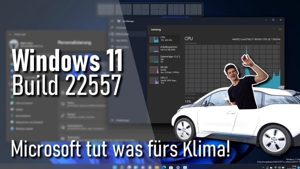Thumbnail unseres YouTube-Videos: Windows 11 Build 22557