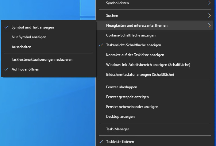 Anleitung: Windows 10 Wetter Taskleiste deaktivieren