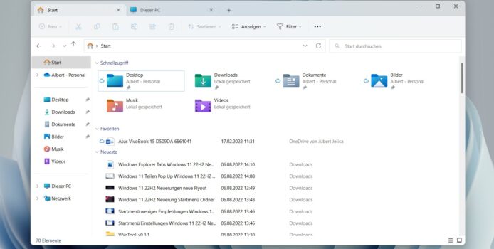 Windows 11 22H2: Windows Explorer Tabs und andere Features kommen im Oktober
