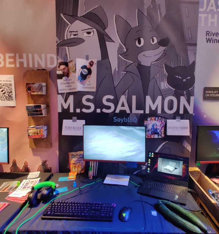 Stand von M.S. Salmon in der Indie Arena Booth auf der Gamescom 2022
